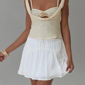 Princess Polly CHERRY ON TOP MINI SKIRT WHITE size us 8